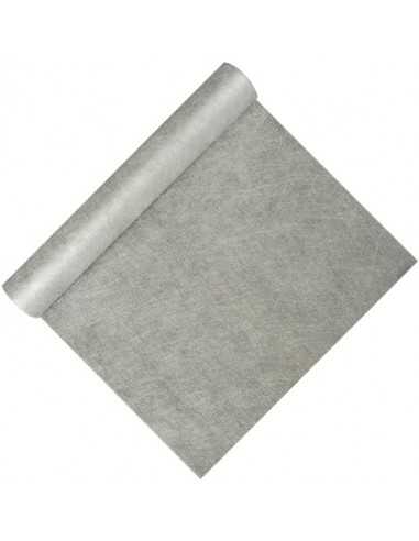 Corredor de mesa papel aspecto de tecido, não tecido "soft selection" 12 m x 40 cm prata