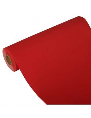 Toalha centro de mesa papel aspeto tecido vermelho Royal Collection 24 m x 40 cm