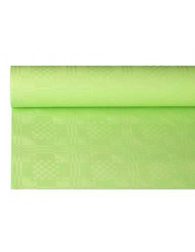 Rolo toalha mesa papel com relevo damasco 8 m x 1,2 m verde limão