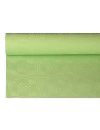 Toalha de mesa papel com relevo damasco 8 x 1,2 m verde  pastel