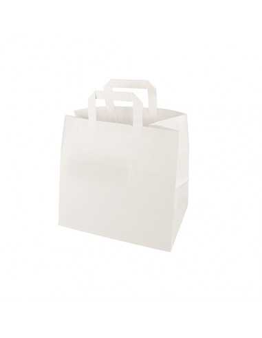 Bolsas de papel blancas con asas y ean individual 25 x 26 x 17cm