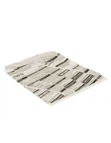 Sacos de hambúrguer de papel pergaminho 16 x 18 cm "Newsprint" anti gordura