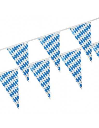 Grinalda de bandeiras de plástico 10 m "Baviera azul" impremeável