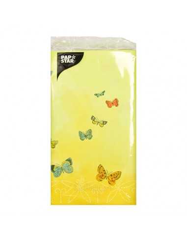 Mantel de papel individual aspecto tela airlaid decorado mariposas 120 x 180 cm