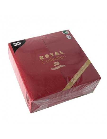 Servilletas de papel burdeos 40 x 40 cm Royal Collection 1/8