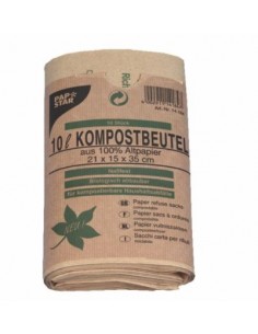 Bolsas basura orgánica papel marrón biodegradables 35 x 21 x 15 cm