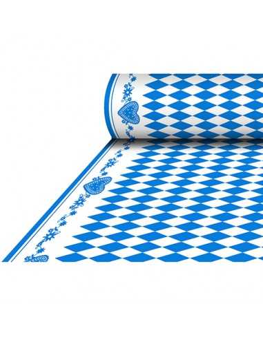 Mantel papel aspecto tela Airlaid decoración baviera azul 25 x 1,18 m