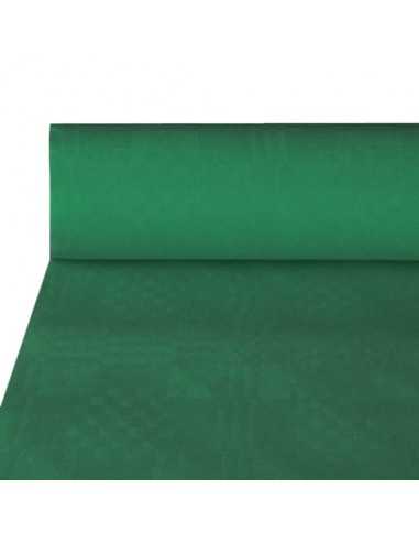 Toalha de mesa papel reciclado com relevo damasco verde escuro rolo 50 m x 1 m
