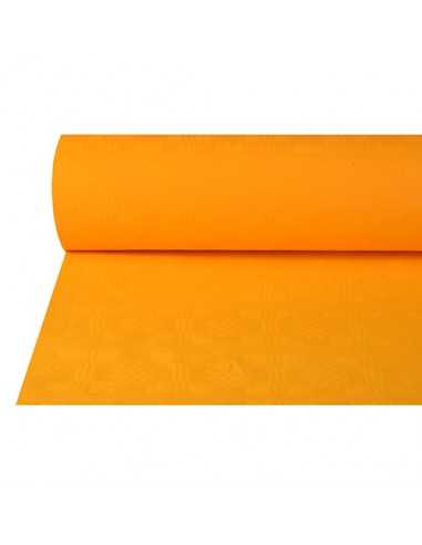 Toalha de mesa papel reciclado com relevo damasco laranja rolo  50 m x 1 m