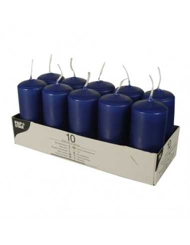 Velas de taco decorativas cor azul escuro Ø 40 x 90 mm