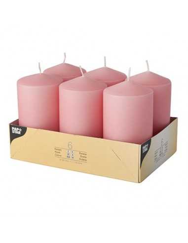 Velas de taco decorativas cor rosa claro Ø 60 x 115 mm