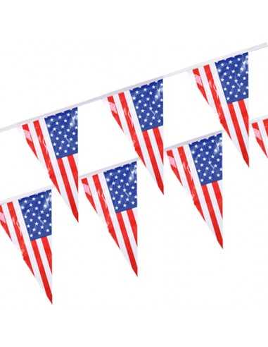 Banderines decoración fiesta bandera americana plástico impermeable 4m