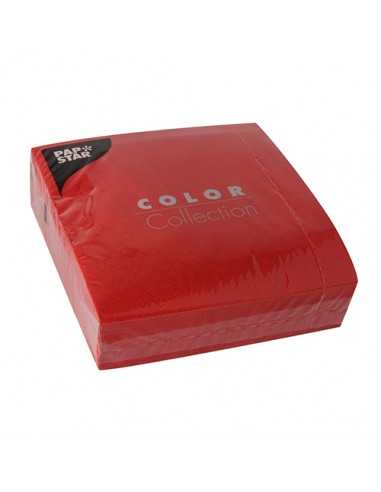 50 Servilletas Papel Tisú Color Rojo 33 x 33cm