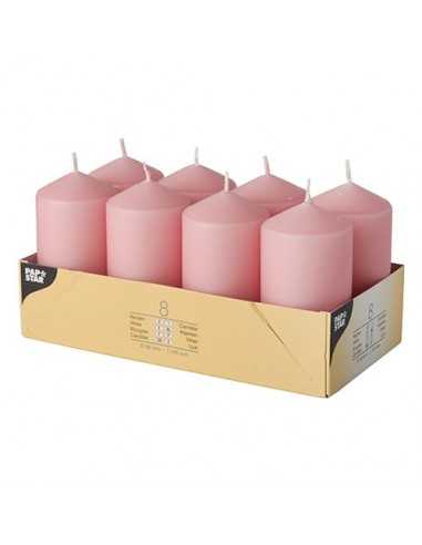 Velas de taco de color rosa Ø 50 x 100mm