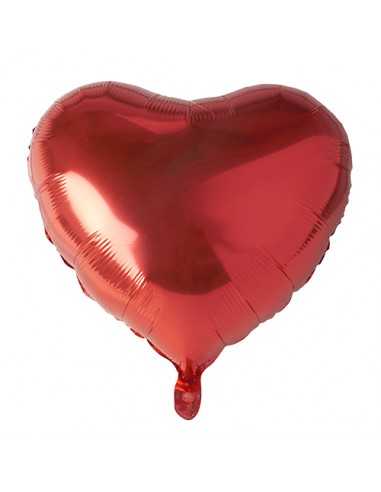 Globos metálicos con forma de corazón rojo grande Ø 45 cm