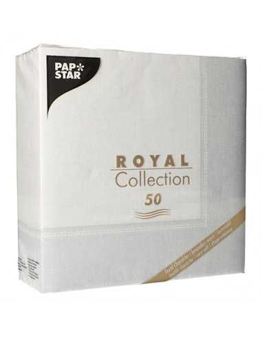 Guardanapos papel decorados Royal Collection 40 x 40 cm branco Linum