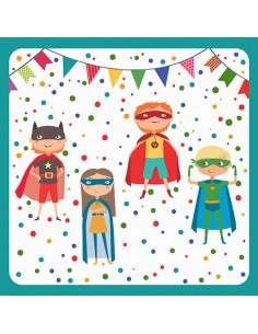 Servilletas de papel decoradas fiestas infantiles super héroe 33 x 33cm