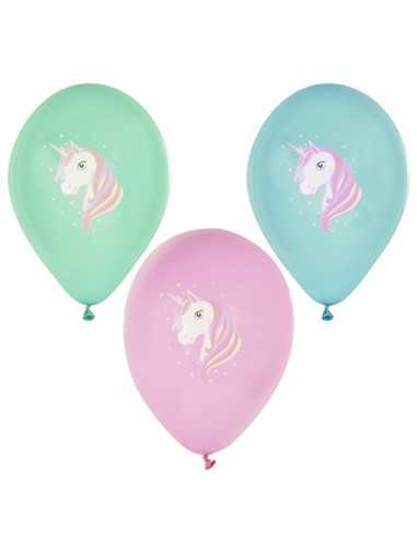 Balões com estampa unicórnio festa infantil cor pastel Ø 29 cm