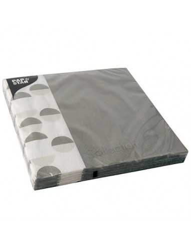Guardanapos de papel decorado em cinza branco 40 x 40 cm Pastilles