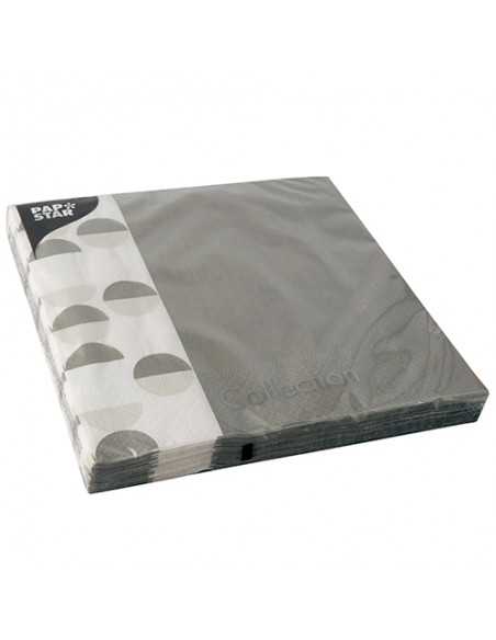 Servilletas de papel decoradas gris blanco 40 x 40 cm