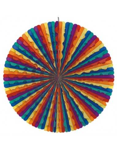 Rueda papel decoración verbenas abanico colores  Ø 70 cm Rainbow