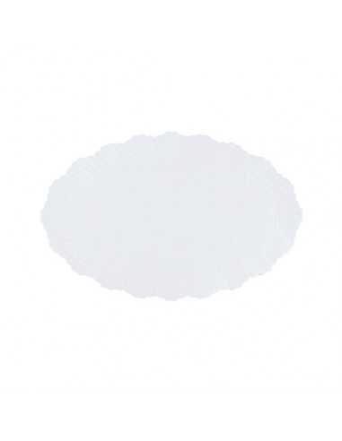 Naperons de papel para bolo oval branco 29 x 18 cm