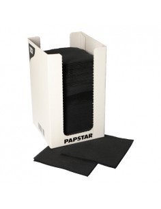 Servilletas de papel coctel color negro Punto 20 x 20 cm Micro-Gofrado