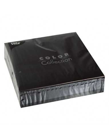 Guardanapos de papel tissue cor preto lisos 40 x 40 cm 2 folhas Color Collection