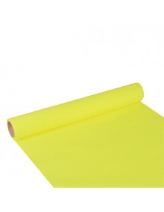 Camino de mesa papel efecto tela verde limón 3 m x 40 cm