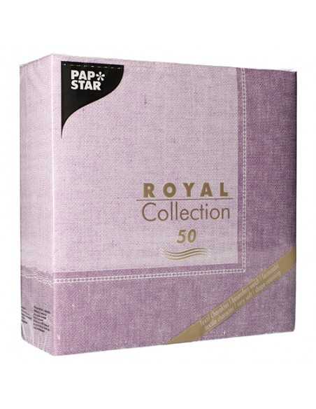 Servilletas papel decoradas Royal Collection Linum lila 40 x 40 cm