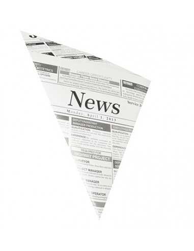 Cones de papel para fritos Newsprint anti gordura 250gr