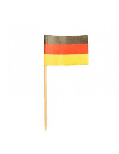 Palillos de madera decorativos bandera alemana 8 cm