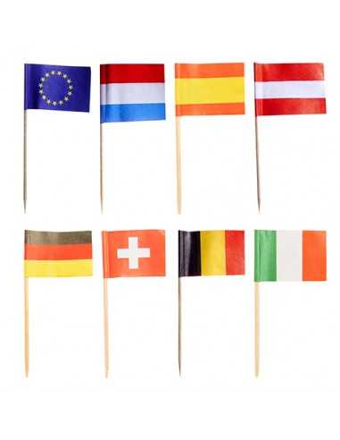 Palillos decorativos bandera naciones surtidas decorativos 8cm