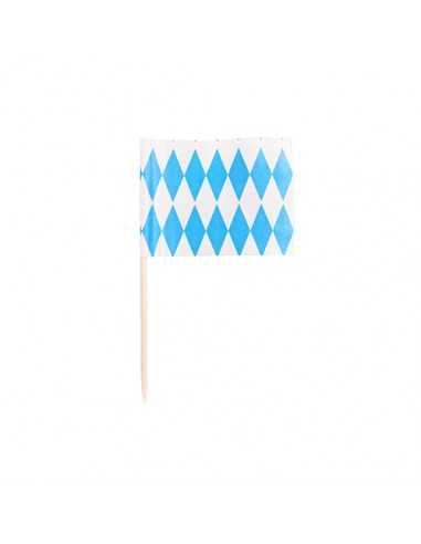 Palillos madera bandera Baviera decorativos 8cm