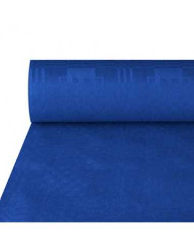 Toalha de mesa papel reciclado com relevo damasco azul escuro rolo 50 m x 1 m