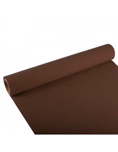 Camino de mesa papel efecto tela marrón oscuro 3 m x 40 cm