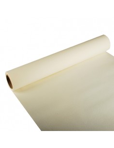 Camino de mesa papel efecto tela color champan 3 m x 40 cm