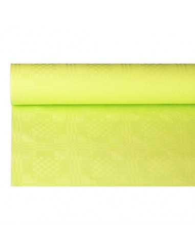 Rollo mantel papel color verde limón gofrado damasco 6 x 1,2m