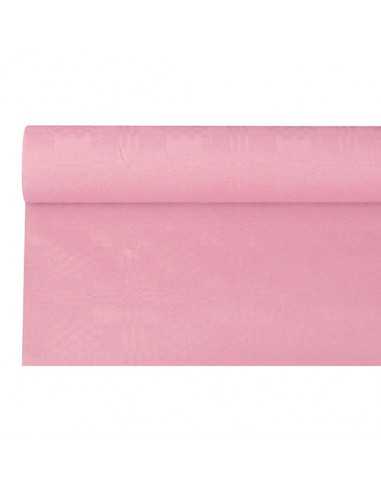 Toalha de mesa papel com relevo damasco 8 x 1,2 m rosa claro