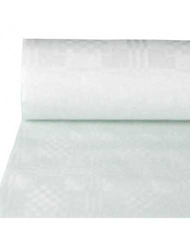 Mantel papel gofrado damasco uso profesional 100 x 1m blanco