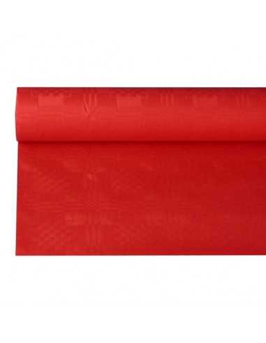 Toalha de papel com relevo damasco 8 m x 1,2 m vermelho