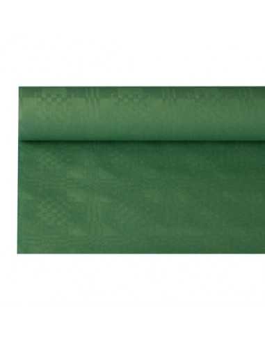 Toalha de mesa papel com relevo damasco 8 x 1,2 m verde escuro