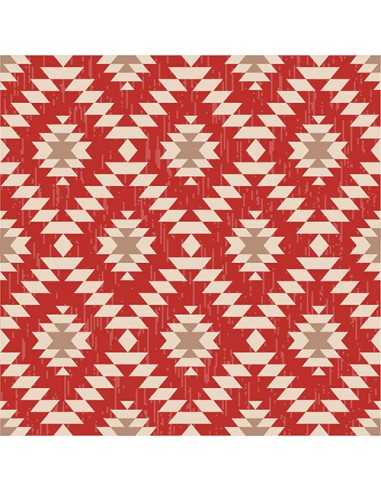 Guardanapos de papel decorados Aztec Diamond vermelho 33 x 33 cm