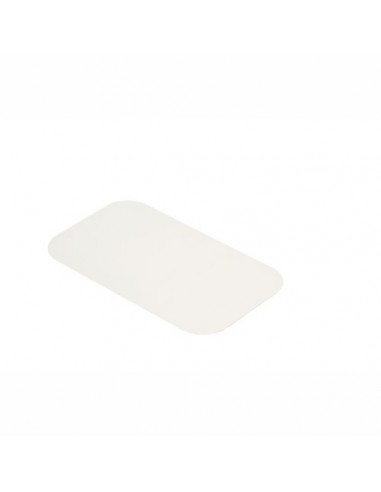 Tampas cartão laminado branco para travessas alumínio 21,8 x 12,3 cm
