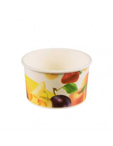 Taças de gelado em cartão interior PE decorado fruta 150 ml