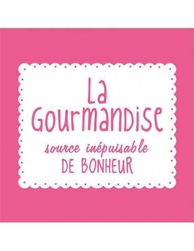 Servilletas papel rosa fucsia impresas texto La Gourmandise 33 x 33 cm