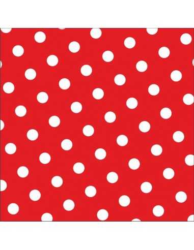 Guardanapos de papel decorados Dots vermelho  33 x 33 cm