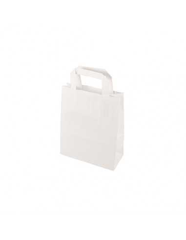 Bolsas de papel kraft blanco con asas 22 x 18 x 10cm