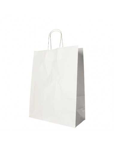 Bolsas de papel blanco con asas retorcida 35 x 26 x 12 cm