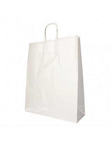 Bolsas de papel blanco con asa retorcida comercio 40 x 32 x 12cm